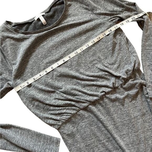 Grey Jersey Knit Long Sleeve Bubble Top Asymmetrical Bottom Dress L - Picture 6 of 10